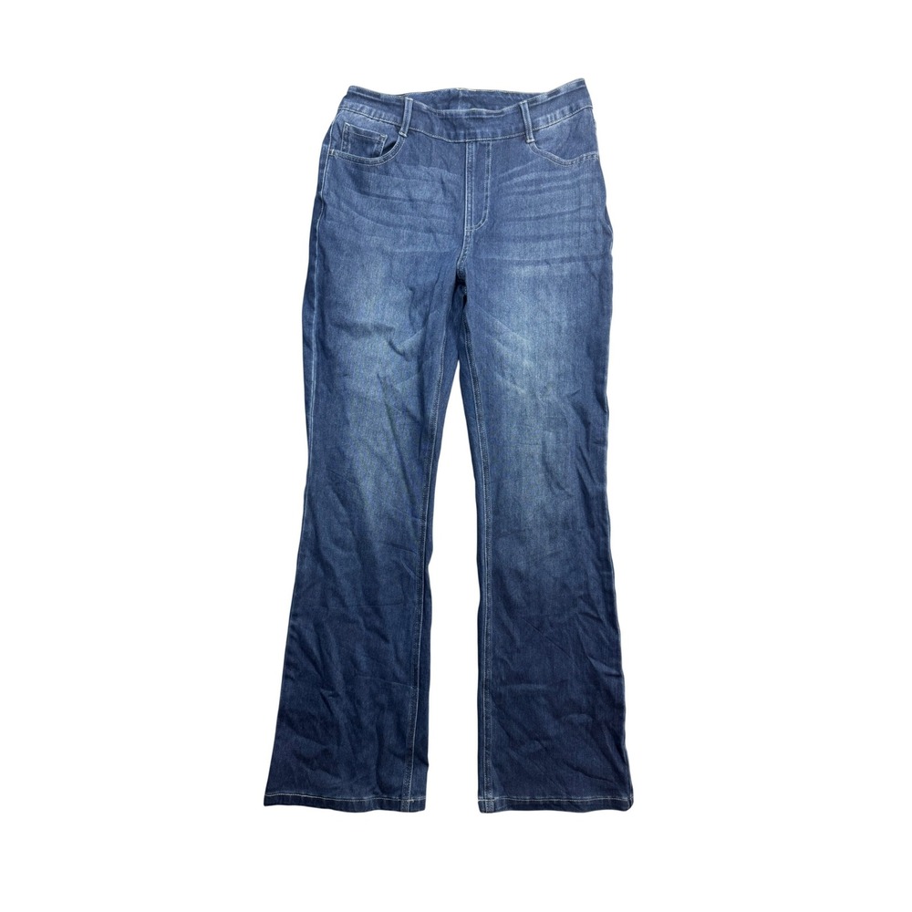 Halara Womens Medium Wash Blue Flare Pull On Jeans Size Medium Regular